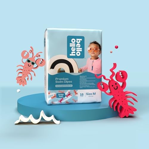 Hello Bello disposable swim nappies displaying the swimming sloths design pattern