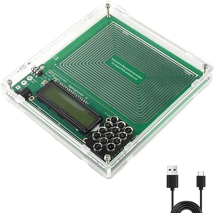 TKXEC Schumann Wave Earth Resonance Generator front view showing the green circuit board and digital LCD display screen.