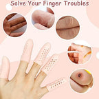Close up view of the ventilated air hole pattern on the flesh colored finger protectors.