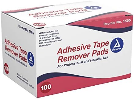 Individually wrapped Dynarex adhesive remover wipes showing sterile packaging