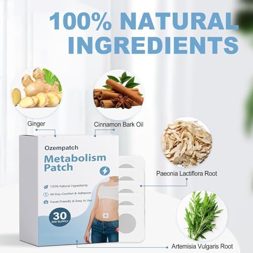 Natural ingredients list on the back of RejuvaCare Ozempatch box
