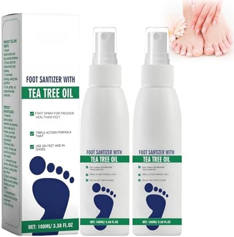 Ginolmis Foot Sanitizer Spray front view 2 pack for odor control
