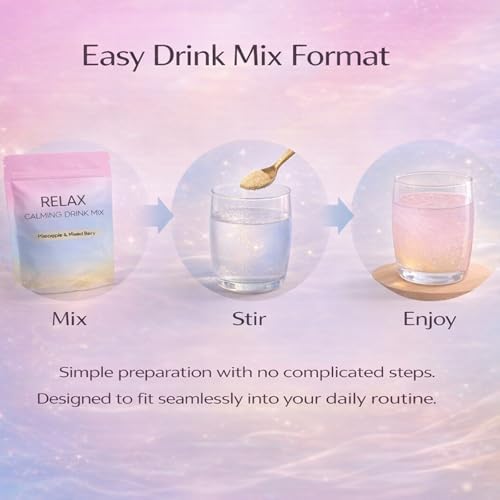 Lifestyle view of the individual calming drink packets for portable daily anxiety support.