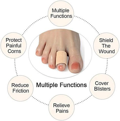 Toe tube protector applied to a middle toe for corn and callus prevention