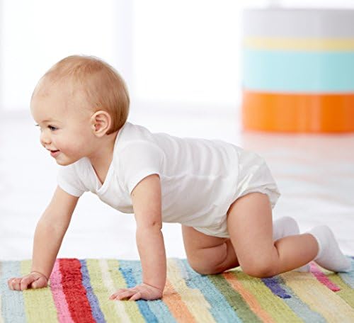 Gerber white reusable diaper cover pants showing elastic waistband