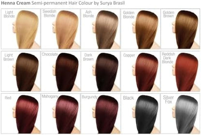 Black henna hair color cream by Surya Brasil