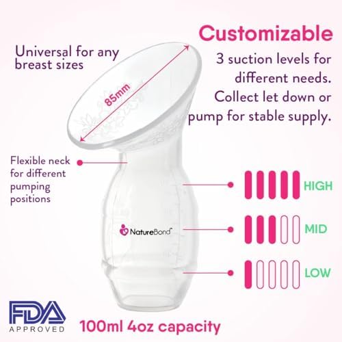 NatureBond manual milk saver set showcasing the patented pink pump strap and travel pouch.