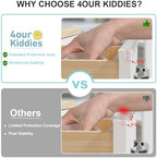 4our Kiddies cabinet protectors being measured for custom trim