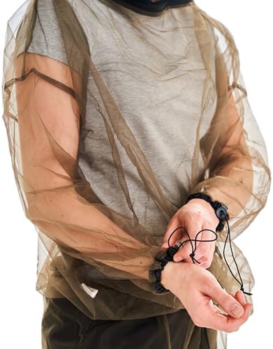 Person wearing Coghlan's Bug Jacket during outdoor camping
