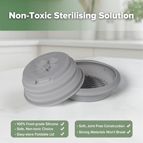 Haakaa silicone microwave sterilizer showing collapsible design