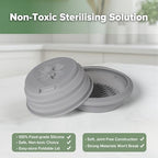 Haakaa silicone microwave sterilizer showing collapsible design