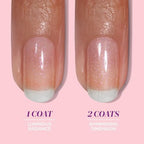Natural glossy look applied on clean bare nails