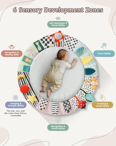 Suihuooo wooden baby gym with 7 detachable sensory toys