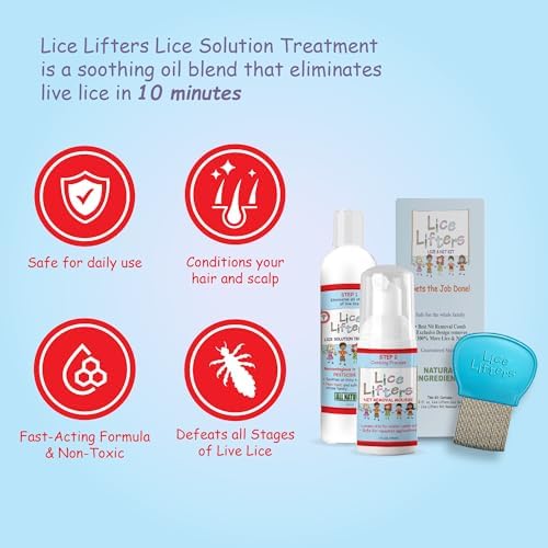 Lice Lifters non-toxic lice solution and nit mousse bottles for family care