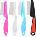 White Fine Tooth Nit Combs double sided pet flea comb front view for dog grooming.