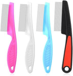 White Fine Tooth Nit Combs double sided pet flea comb front view for dog grooming.
