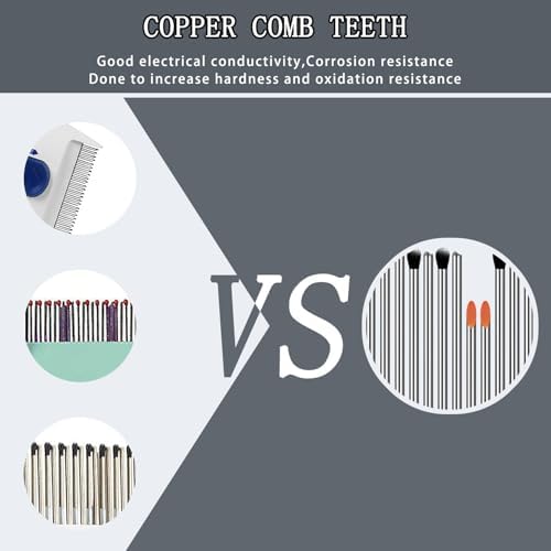 V-Comb stainless steel teeth and blue vacuum suction chamber for nit removal
