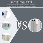 V-Comb stainless steel teeth and blue vacuum suction chamber for nit removal
