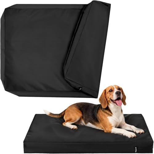 Pawfinity heavy duty oxford pet bed cover zipped closure close up view