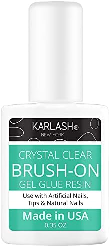 Step by step result of Karlash nail repair on a split natural nail.