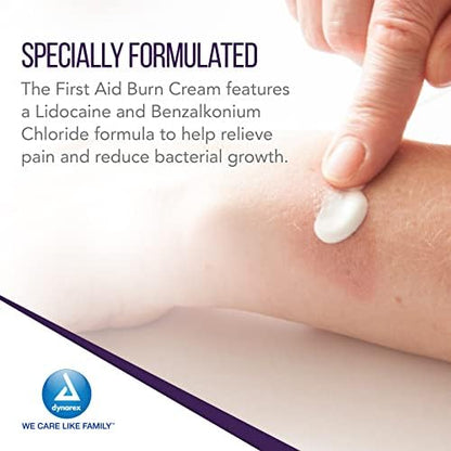 Dynarex antiseptic cream ingredients label featuring Benzalkonium Chloride and Lidocaine.
