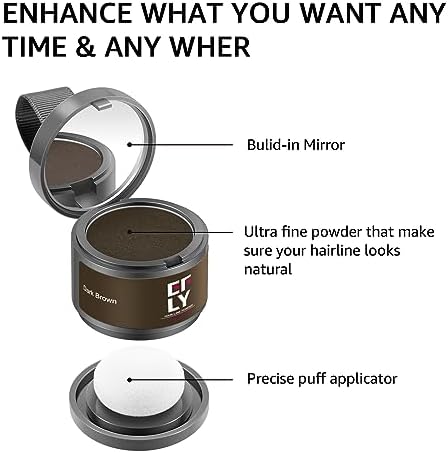 Before and after application of root cover up powder