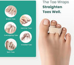 Welnove beige cushioned toe wraps applied to overlapping toes