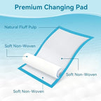 Underpads arranged for baby nursery and toddler care setup