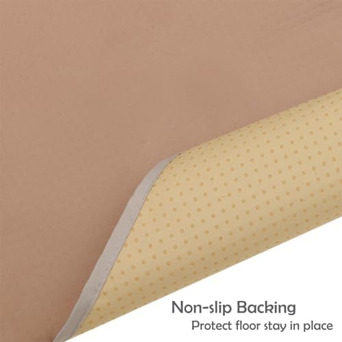 Triluby waterproof splash mat brown color being wiped clean from food stains