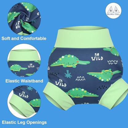 Toddler wearing Moemoe Baby swim diaper during swimming lesson