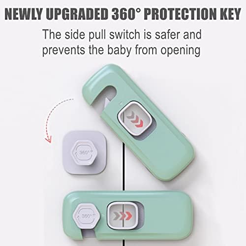 Set of five green Qyeswhsr refrigerator locks for home use