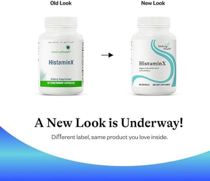 Seeking Health HistaminX container showcasing authentic imported product packaging