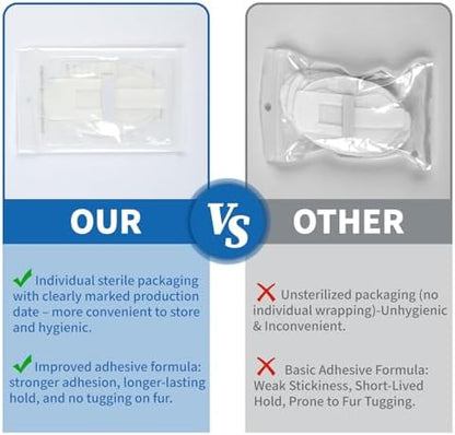 Individual sterile adhesive catheter holder packaging