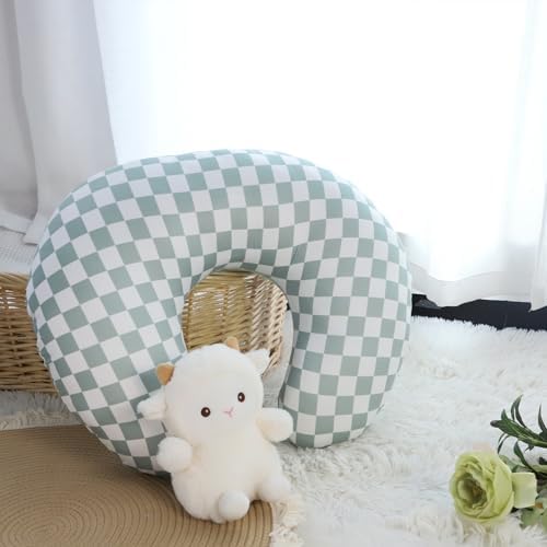Dilimi nursing pillow cover being placed on a standard nursing pillow