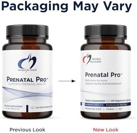 Close up of prenatal vitamin supplement facts