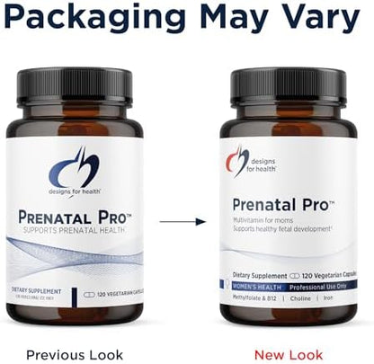 Close up of prenatal vitamin supplement facts