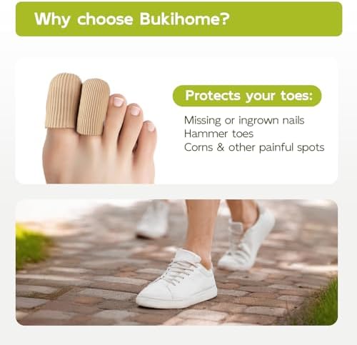 Internal gel lining of Bukihome fabric toe sleeves for cushioning