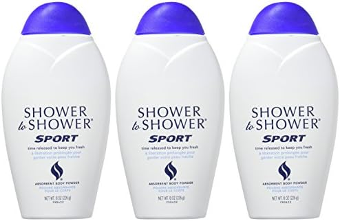 Shower To Shower 8 ounce bottles for preventing skin chafing and odor.