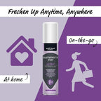 Portable two ounce feminine deodorant cans for gym and travel freshness