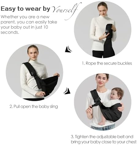One size fits all adjustable back buckle on the MISSWISDOM infant sling