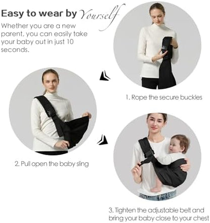 One size fits all adjustable back buckle on the MISSWISDOM infant sling