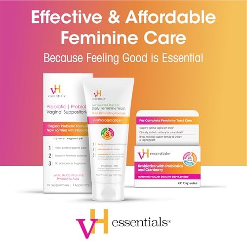 vH Essentials tea tree oil and prebiotic feminine wash for sensitive skin care