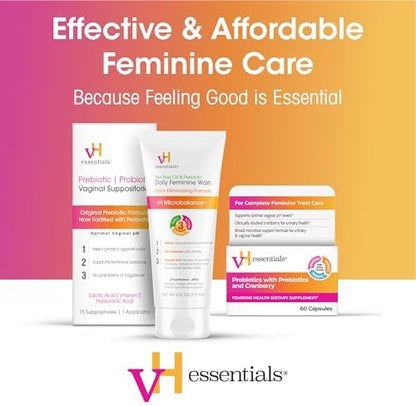 vH Essentials tea tree oil and prebiotic feminine wash for sensitive skin care