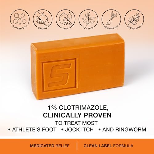 Solpri Shield medicated tea tree oil soap bar two pack for treating jock itch and ringworm