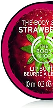 The Body Shop strawberry lip balm open pot texture