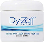 Jar of 80 Barbicide DyZoff hair color stain remover pads for salon and home use