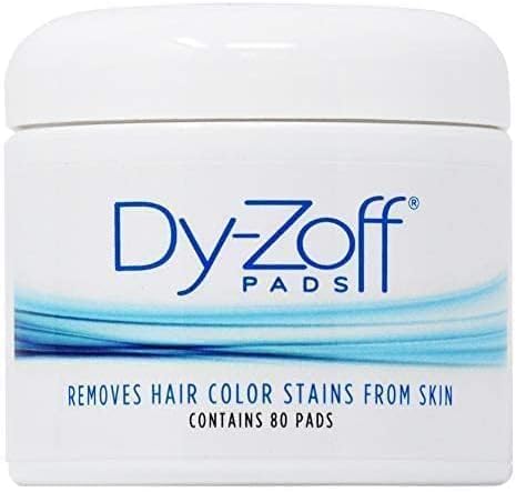 Jar of 80 Barbicide DyZoff hair color stain remover pads for salon and home use