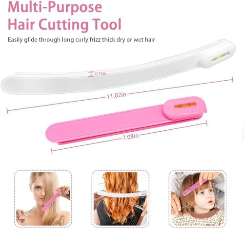 TagRecove hair alignment tool being used to prepare long layers for an even home haircut