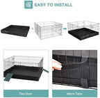 Rabbit PlaypenSmall Animal Cage with Waterproof Mat, 48" L*48" W*24" H Metal Hedgehog with Door, C&C Cage for Guinea Pigs, Bunny, Hedgehogs, Chinchillas(Playpen Only) - Image 4