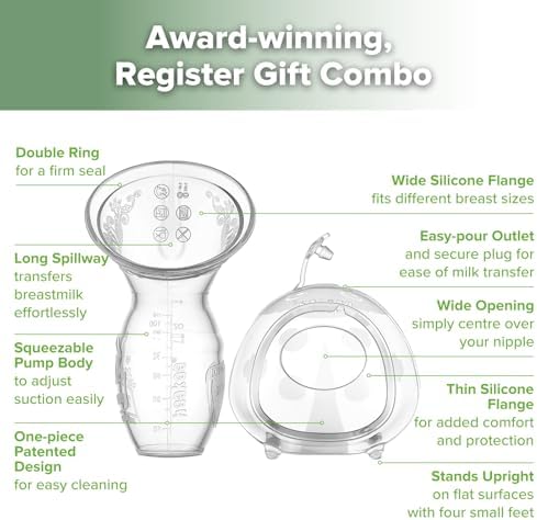 Haakaa 100 milliliter breastfeeding pump and 75 milliliter milk saver packaging details